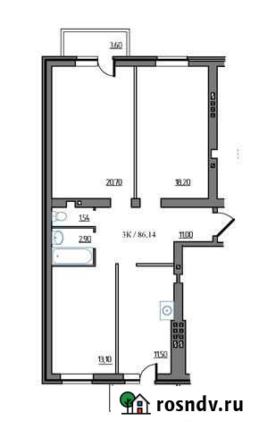 3-комнатная квартира, 86.2 м², 3/3 эт. на продажу в Новочеркасске Новочеркасск - изображение 1