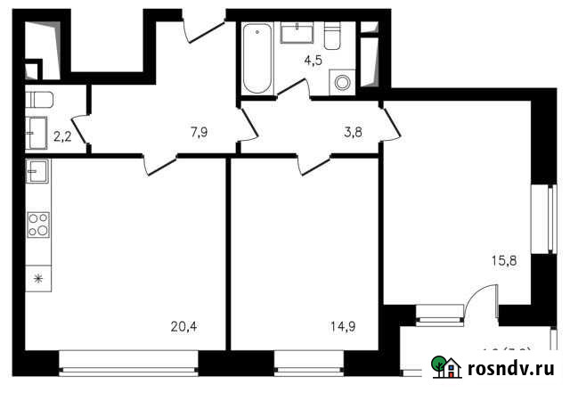 2-комнатная квартира, 71.1 м², 17/25 эт. на продажу в Москве Москва - изображение 1
