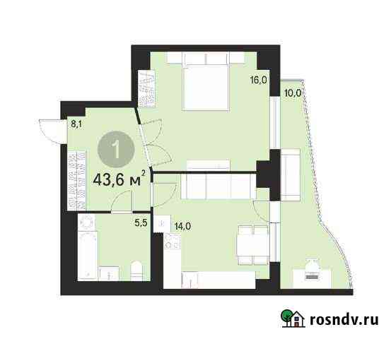 1-комнатная квартира, 43.6 м², 29/37 эт. на продажу в Екатеринбурге Екатеринбург
