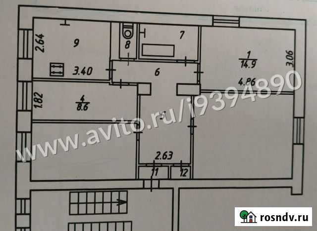 Комната 23.5 м² в 2-ком. кв., 2/3 эт. на продажу в Калуге Калуга - изображение 1