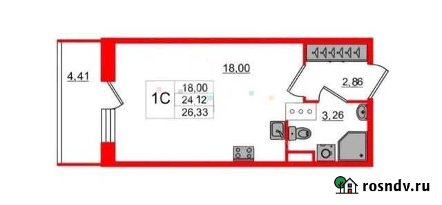 Квартира-студия, 26.3 м², 20/24 эт. на продажу в Санкт-Петербурге Санкт-Петербург - изображение 1