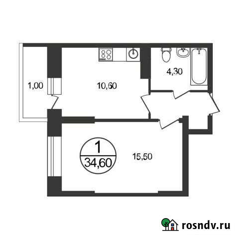 1-комнатная квартира, 34.6 м², 8/17 эт. на продажу в Люберцах Люберцы - изображение 1