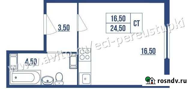 Квартира-студия, 24.5 м², 2/19 эт. на продажу в Санкт-Петербурге Санкт-Петербург - изображение 1