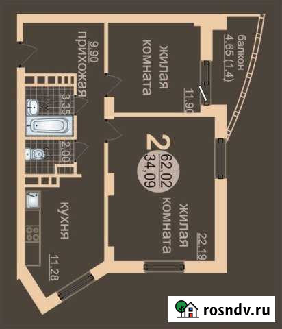 2-комнатная квартира, 62 м², 19/27 эт. на продажу в Новосибирске Новосибирск - изображение 1