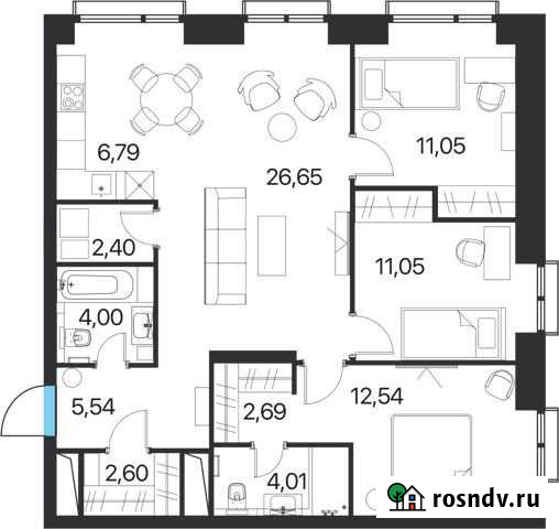 4-комнатная квартира, 89.3 м², 4/15 эт. на продажу в Москве Москва - изображение 1