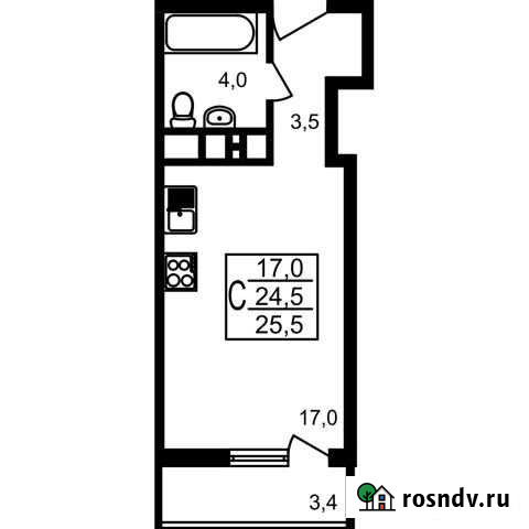 Квартира-студия, 25.5 м², 16/17 эт. на продажу в Мытищах Мытищи - изображение 1