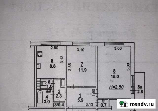2-комнатная квартира, 51 м², 6/9 эт. на продажу в Ростове-на-Дону Ростов-на-Дону - изображение 1