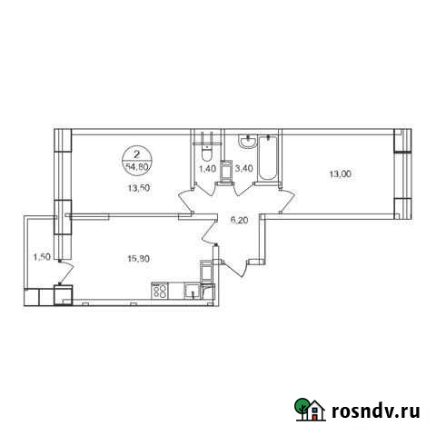 2-комнатная квартира, 54.8 м², 8/17 эт. на продажу в Люберцах Люберцы - изображение 1
