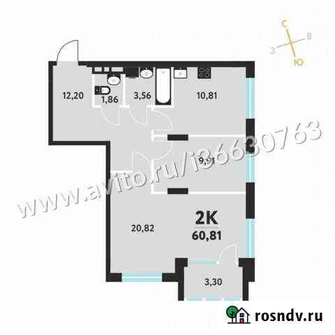 2-комнатная квартира, 60.8 м², 3/20 эт. на продажу в Перми Пермь