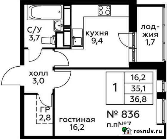1-комнатная квартира, 36.8 м², 14/22 эт. на продажу в Балашихе Балашиха