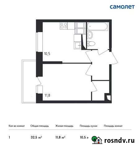 1-комнатная квартира, 32.5 м², 3/20 эт. на продажу в Красногорске Московской области Красногорск - изображение 1