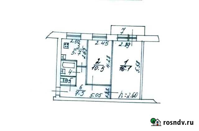 2-комнатная квартира, 43 м², 2/5 эт. на продажу в Люберцах Люберцы - изображение 1