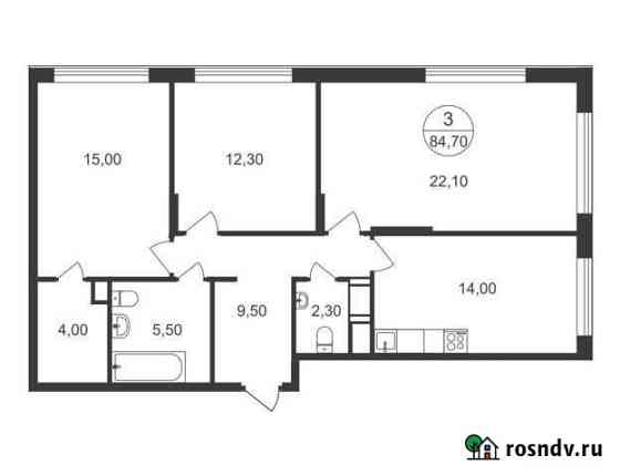 3-комнатная квартира, 84.7 м², 5/12 эт. на продажу в Москве Москва