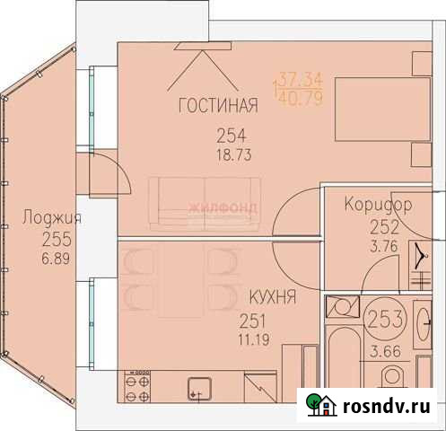 2-комнатная квартира, 40.8 м², 8/8 эт. на продажу в Архангельске Архангельск - изображение 1