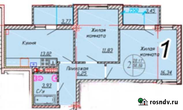 2-комнатная квартира, 58.6 м², 1/6 эт. на продажу в Новороссийске Новороссийск - изображение 1
