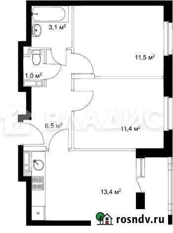 2-комнатная квартира, 48.3 м², 2/18 эт. на продажу в Нижнем Новгороде Нижний Новгород - изображение 1