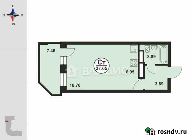 1-комнатная квартира, 37.7 м², 1/17 эт. на продажу во Владимире Владимир - изображение 1
