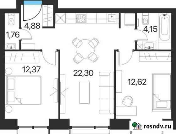 2-комнатная квартира, 58.1 м², 11/15 эт. на продажу в Москве Москва
