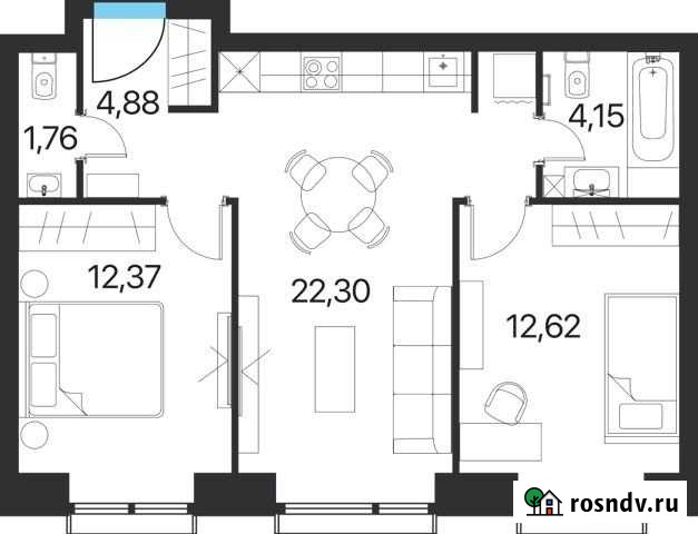 2-комнатная квартира, 58.1 м², 11/15 эт. на продажу в Москве Москва - изображение 1