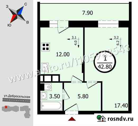 1-комнатная квартира, 42.8 м², 7/18 эт. на продажу во Владимире Владимир