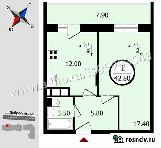 1-комнатная квартира, 42.8 м², 7/18 эт. на продажу во Владимире Владимир - изображение 1