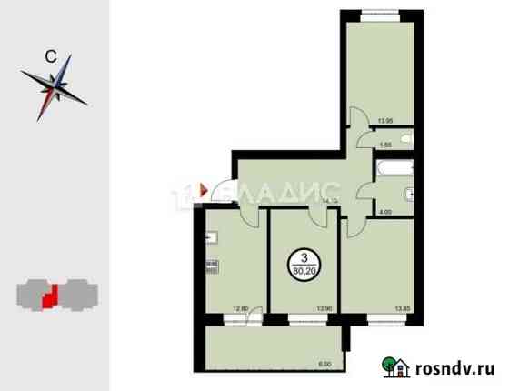 3-комнатная квартира, 80.2 м², 1/8 эт. на продажу во Владимире Владимир