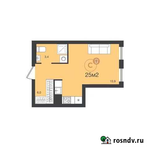 Квартира-студия, 25 м², 2/7 эт. на продажу в Екатеринбурге Екатеринбург - изображение 1