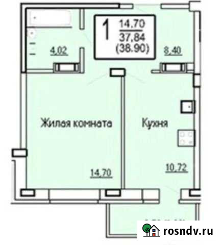 1-комнатная квартира, 38.9 м², 2/9 эт. на продажу в Чебоксарах Чебоксары - изображение 1