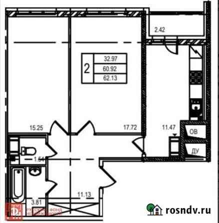 2-комнатная квартира, 62 м², 20/20 эт. на продажу в Санкт-Петербурге Санкт-Петербург