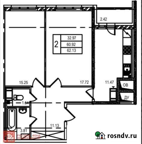 2-комнатная квартира, 62 м², 20/20 эт. на продажу в Санкт-Петербурге Санкт-Петербург - изображение 1