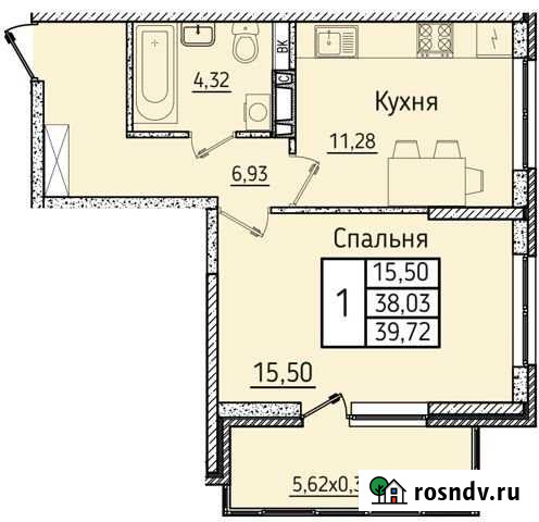 1-комнатная квартира, 39.7 м², 8/19 эт. на продажу в Новороссийске Новороссийск - изображение 1