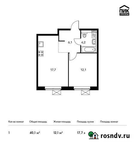1-комнатная квартира, 40.1 м², 22/25 эт. на продажу в Мытищах Мытищи - изображение 1