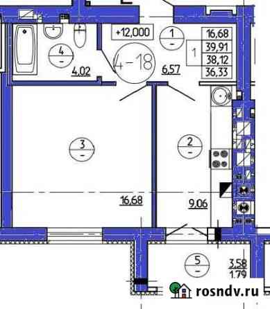 1-комнатная квартира, 38.1 м², 5/10 эт. на продажу в Калининграде Калининград