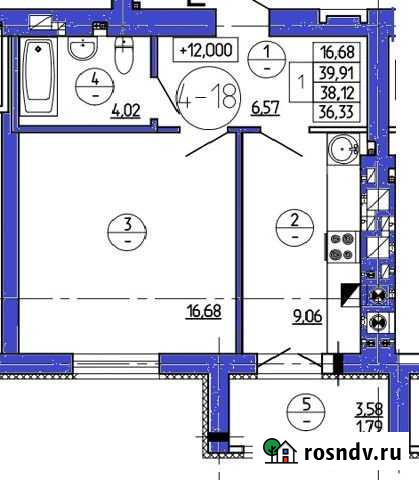 1-комнатная квартира, 38.1 м², 5/10 эт. на продажу в Калининграде Калининград - изображение 1