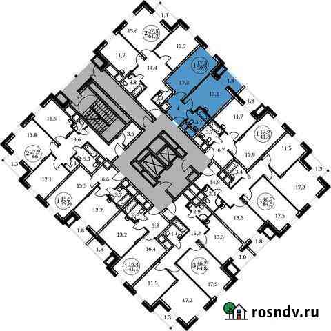 1-комнатная квартира, 39.9 м², 9/17 эт. на продажу в Москве Москва