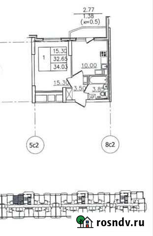 1-комнатная квартира, 34 м², 12/19 эт. на продажу в Санкт-Петербурге Санкт-Петербург - изображение 1