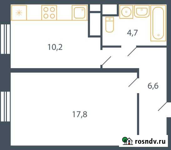 1-комнатная квартира, 40.1 м², 1/9 эт. на продажу в Пироговском Пироговский - изображение 1