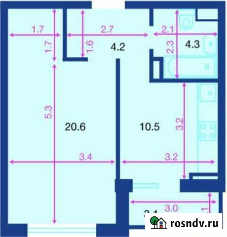 1-комнатная квартира, 41.2 м², 11/16 эт. на продажу в Краснодаре Краснодар - изображение 1