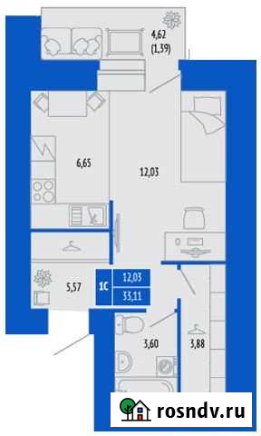 1-комнатная квартира, 33.1 м², 4/16 эт. на продажу в Барнауле Барнаул - изображение 1
