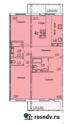 3-комнатная квартира, 85.4 м², 6/18 эт. на продажу в Челябинске Челябинск - изображение 1