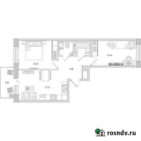 2-комнатная квартира, 60.3 м², 7/18 эт. на продажу в Мурино Мурино