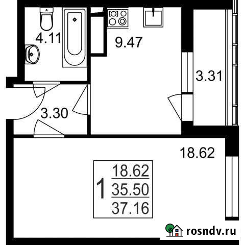 1-комнатная квартира, 37.2 м², 1/8 эт. на продажу в Нахабино Нахабино - изображение 1