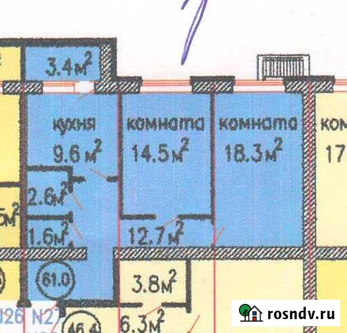 2-комнатная квартира, 62 м², 2/3 эт. на продажу в Подстепках Подстепки - изображение 1