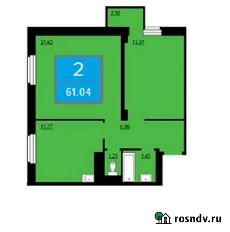 2-комнатная квартира, 61 м², 20/25 эт. на продажу в Красноярске Красноярск - изображение 1