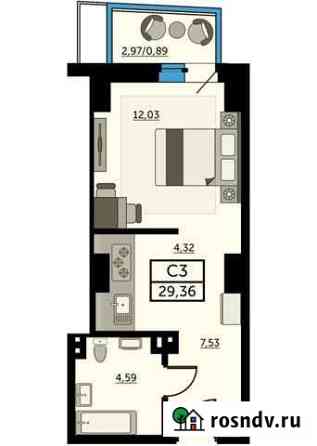 Квартира-студия, 29 м², 24/25 эт. на продажу в Ростове-на-Дону Ростов-на-Дону