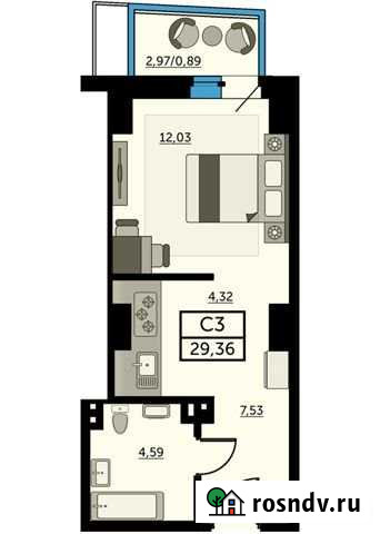 Квартира-студия, 29 м², 24/25 эт. на продажу в Ростове-на-Дону Ростов-на-Дону - изображение 1