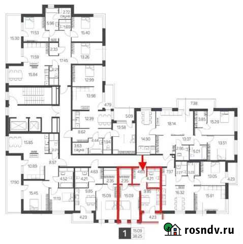 1-комнатная квартира, 38.9 м², 2/17 эт. на продажу в Одинцово Одинцово - изображение 1