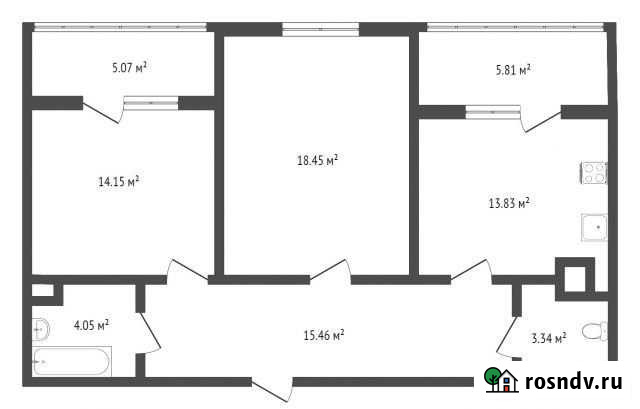 2-комнатная квартира, 74.7 м², 15/24 эт. на продажу в Воронеже Воронеж - изображение 1