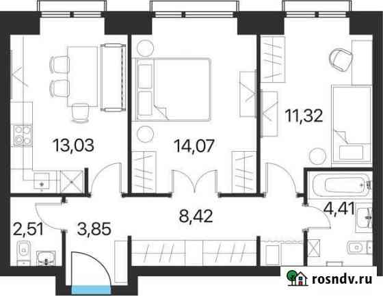 2-комнатная квартира, 57.6 м², 4/15 эт. на продажу в Москве Москва