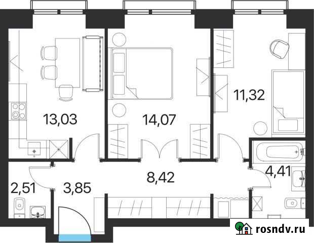 2-комнатная квартира, 57.6 м², 4/15 эт. на продажу в Москве Москва - изображение 1